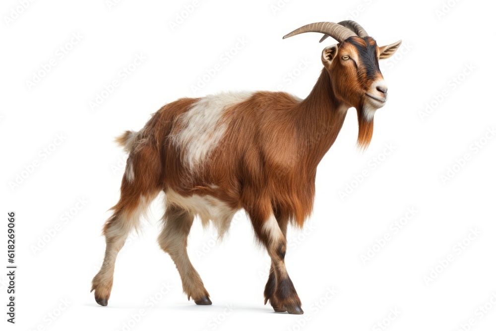goat full body white isolated background AI Generated goat full body white isolated background AI Generated