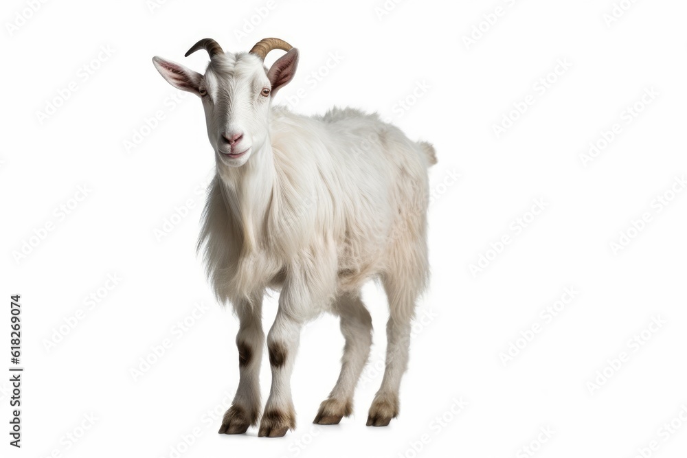 Fototapeta premium goat full body white isolated background AI Generated