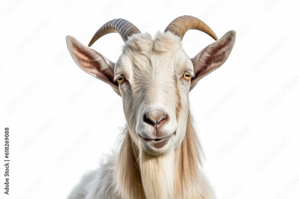 Goat white isolated background AI Generated Goat white isolated background AI Generated