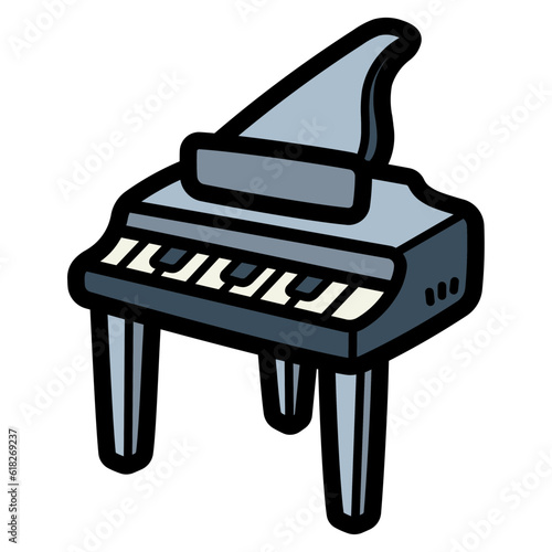 piano filled outline icon style