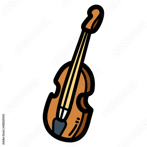 violin filled outline icon style