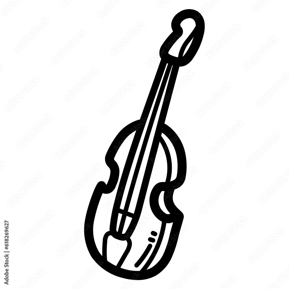 violin line icon style violin line icon style