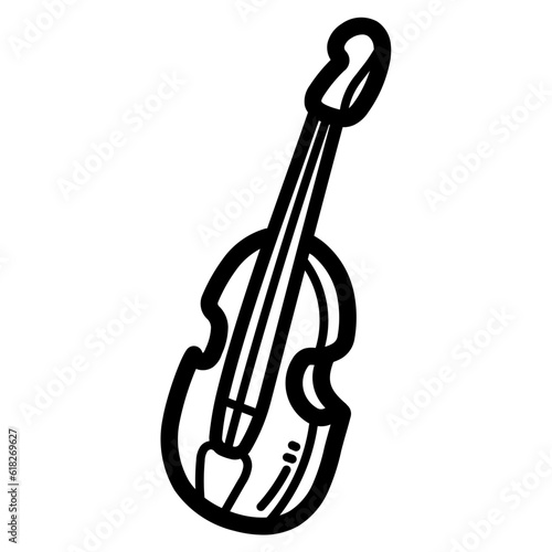 violin line icon style