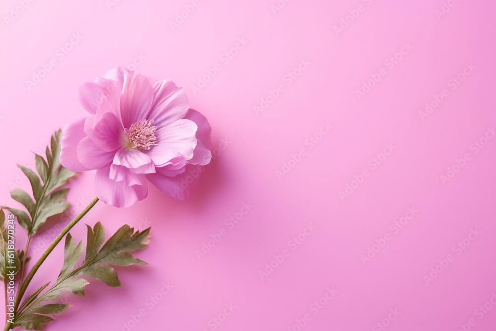 Vibrant Spring Background with Fresh Flower on Pink Background - Created with Generative AI Tools Vibrant Spring Background with Fresh Flower on Pink Background - Created with Generative AI Tools