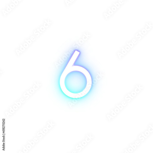 six number alphabet font gradient neon light