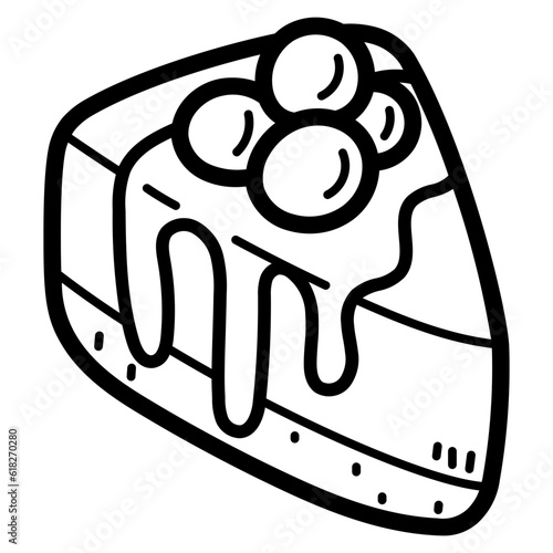 cheesecake line icon style