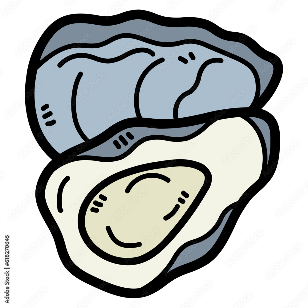Oyster filled outline icon style Oyster filled outline icon style