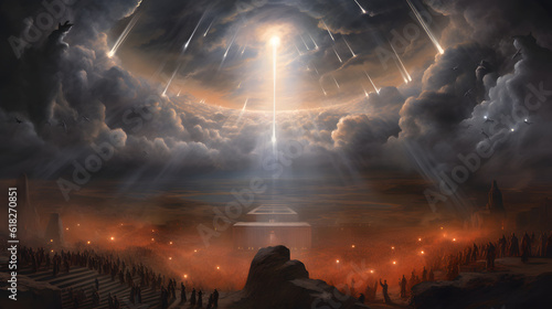 Renaissance-Inspired Ancient Style Painting of Heaven, Celestial Serenity Unveiled: Enchanting