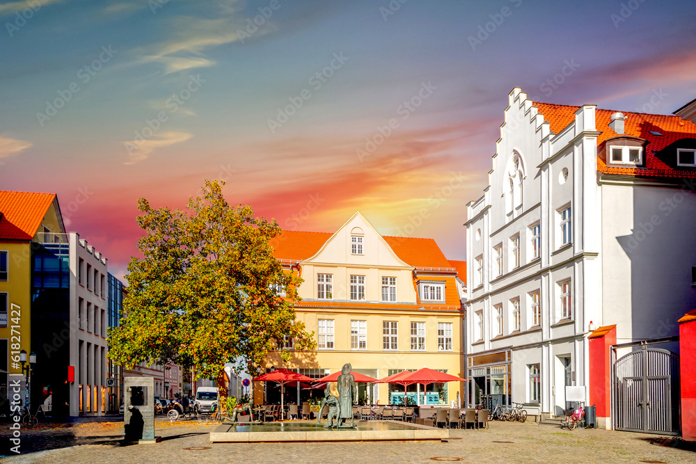 Markt, Altstadt, Greifswald, Mecklenburg Vorpommern, Deutschland 