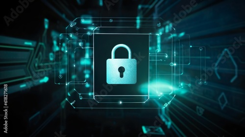 IT Security - Lock Symbolizing Digital Protection