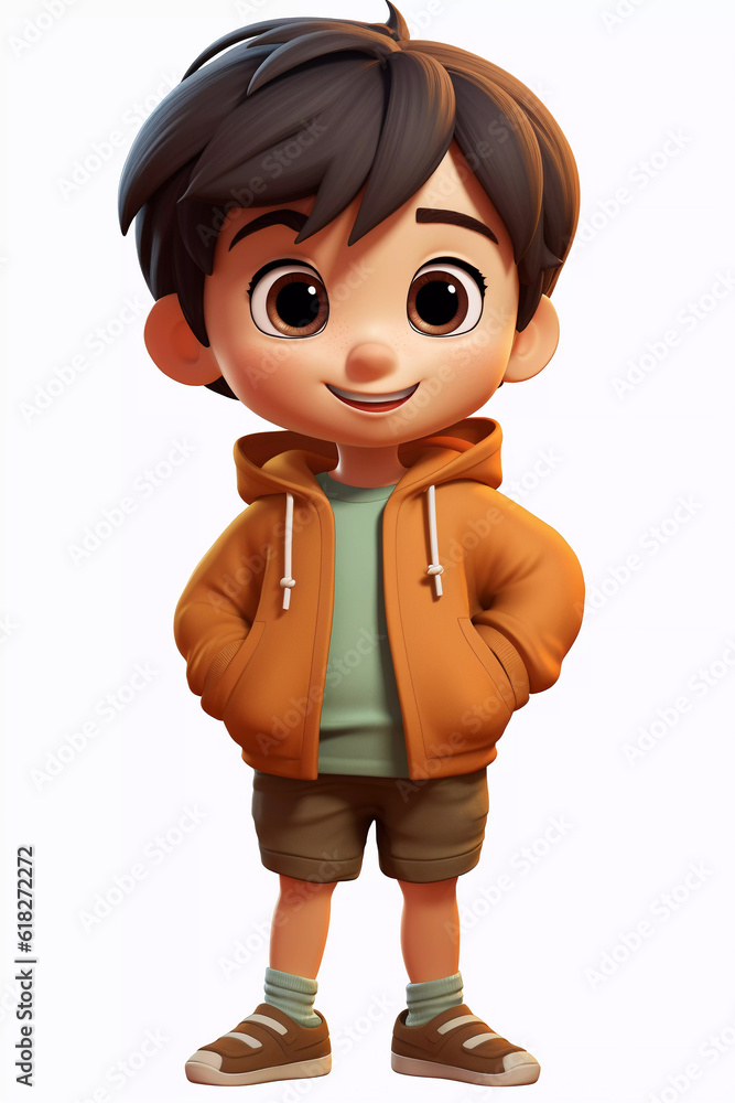 Cute Boy Happy Cartoon Character Cute Boy Happy Cartoon Character
