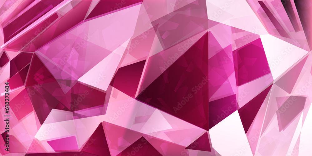 Obraz premium Abstract crystal background in pink colors with refracting of light and highlights on the facets
