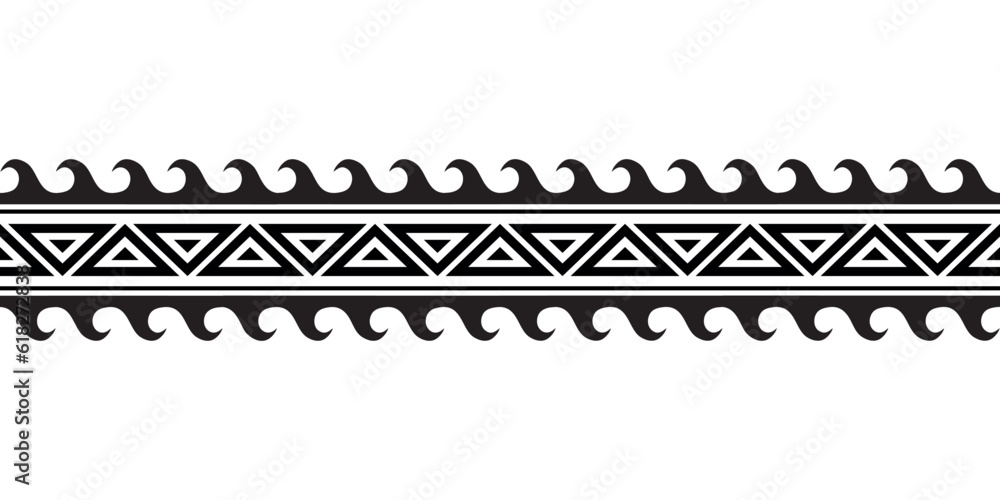 Maori polynesian tattoo bracelet. Tribal sleeve seamless pattern vector. Samoan border tattoo design fore arm or foot. Armband tattoo tribal. band fabric seamless ornament isolated on white background Maori polynesian tattoo bracelet. Tribal sleeve seamless pattern vector. Samoan border tattoo design fore arm or foot. Armband tattoo tribal. band fabric seamless ornament isolated on white background