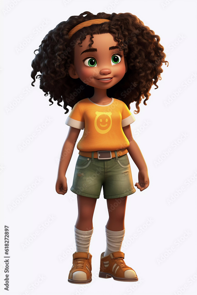 Cute Girl Happy Cartoon Character Cute Girl Happy Cartoon Character
