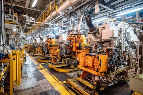 inside factory of cars a lot of machines AI Generated