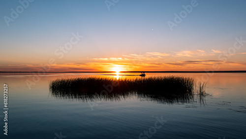 Sunset over Lac Cardinal  Alberta  Canada