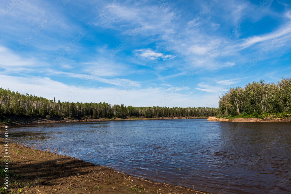 Hay River flowing quietly, Northwest Territories Hay River flowing quietly, Northwest Territories