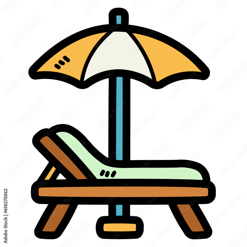 sunbed filled outline icon style sunbed filled outline icon style