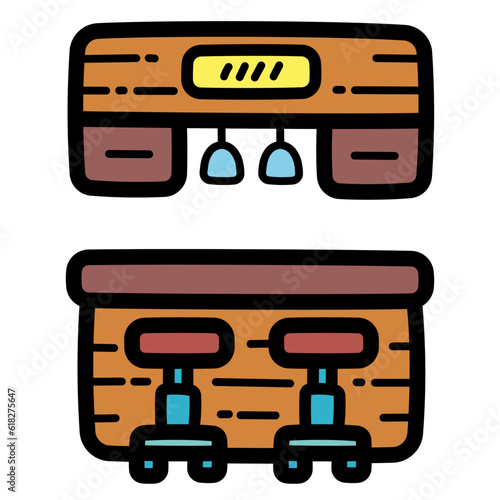 bar filled outline icon style