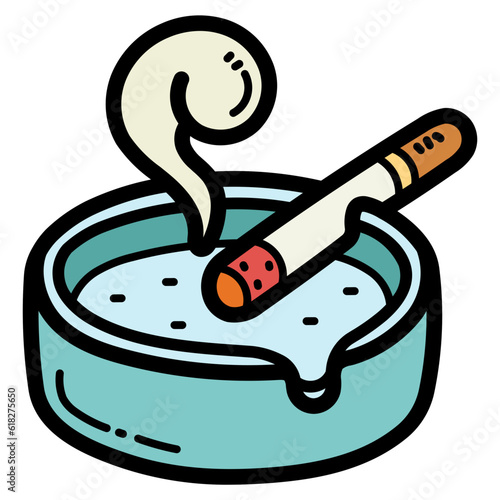 ashtray filled outline icon style
