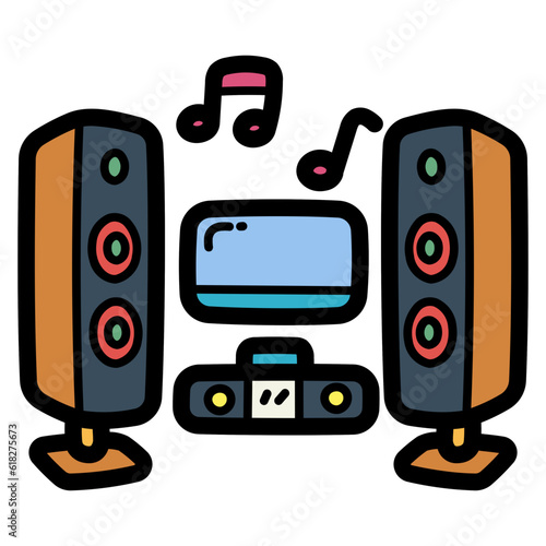 home theater filled outline icon style