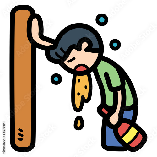 vomit filled outline icon style