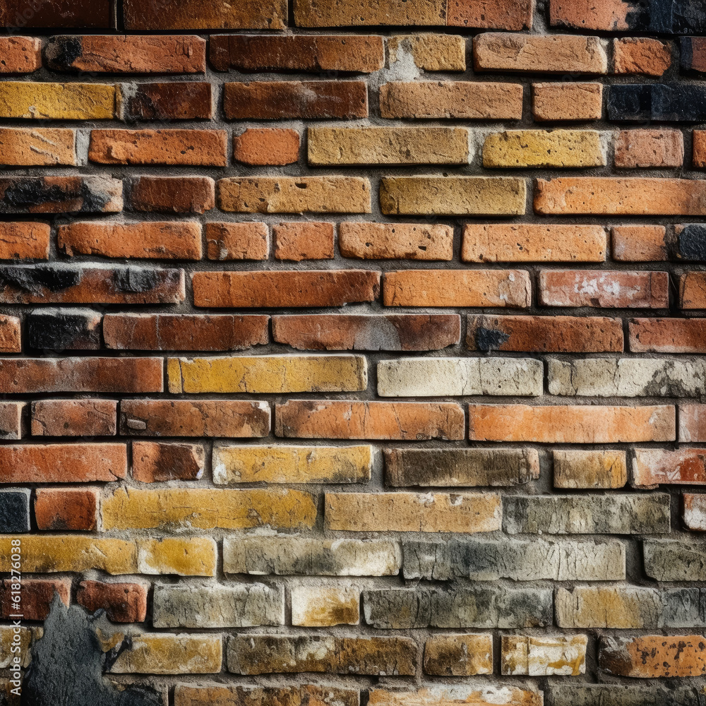 Obraz premium Texture of Red Brick from the wall, red brick on the wall. Generative Ai, Ai.