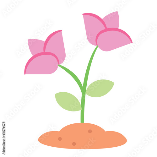 Isolated colored flower planted on soil icon Vector illustration