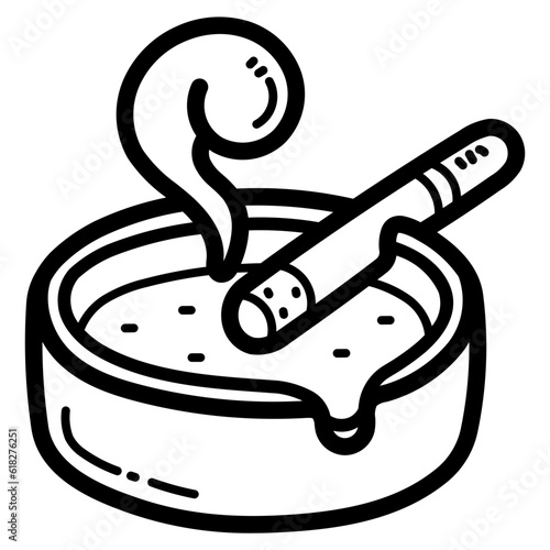 ashtray line icon style