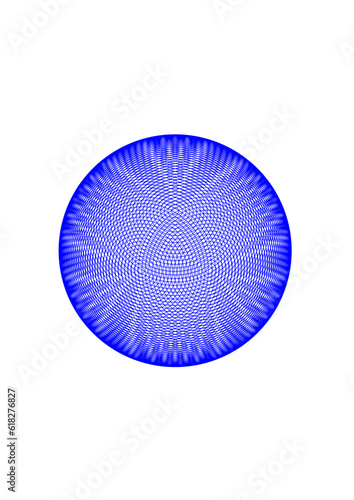kugel mit schillernden radialen und netzartigen blauen strukturen, modern art