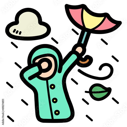 downpour filled outline icon style