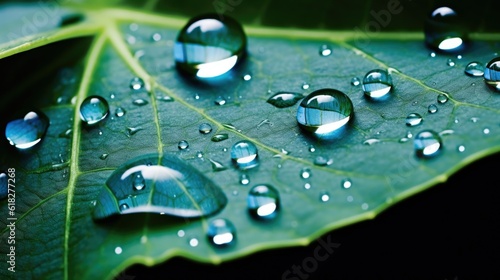 water drops on leaf