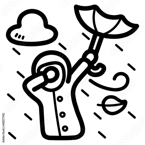 downpour line icon style