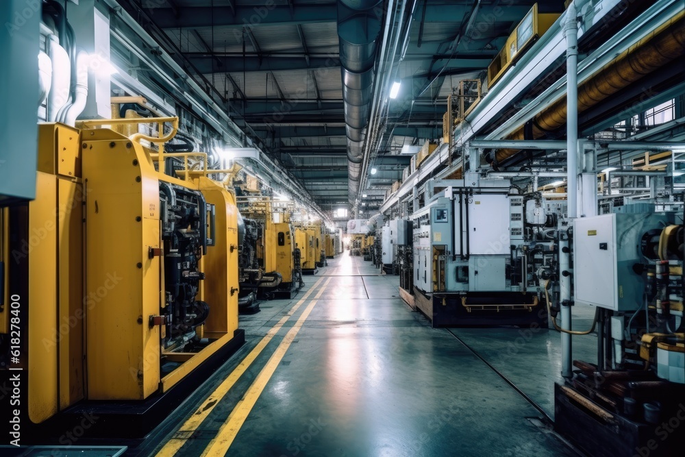 Obraz premium inside factory show mechanical room 