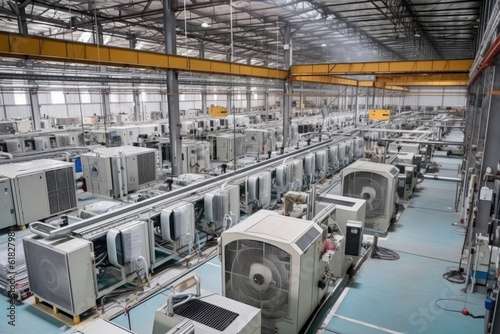 inside factory show Production Of air conditioning AI Generated