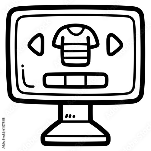 shopping online line icon style