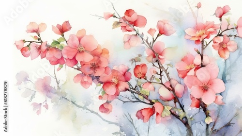 The Pure and Earthy Beauty of Wild Roses watercolor . AI generated