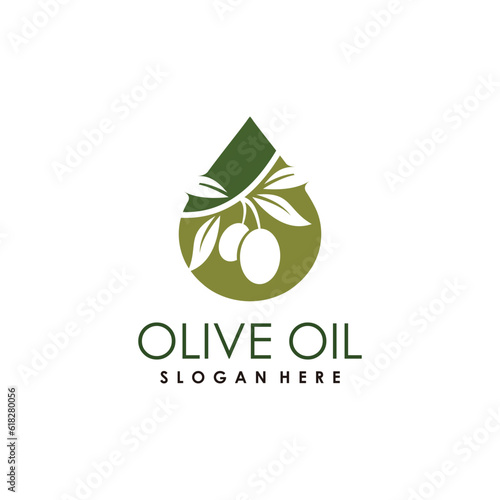 Olive oil logo design vector icon nature beauty and health