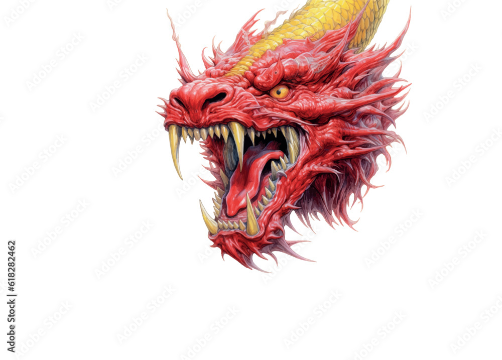 Cartoon dragon on an isolated background. Logo style vector illustration