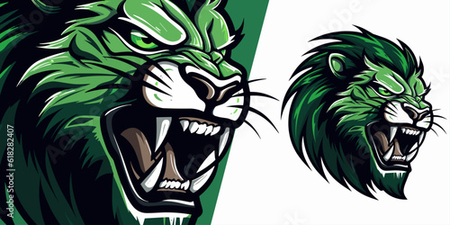 Aggressive Zombie King Lion: Vector Mascot Logo for Sport & E-Sport Teams