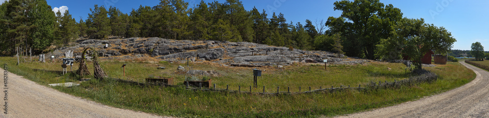 Rock formation on Stora Krokholmen in Stendörrens Naturreservat in Sweden, Europe
