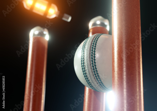 Ball Striking Illuminated Cricket Wickets