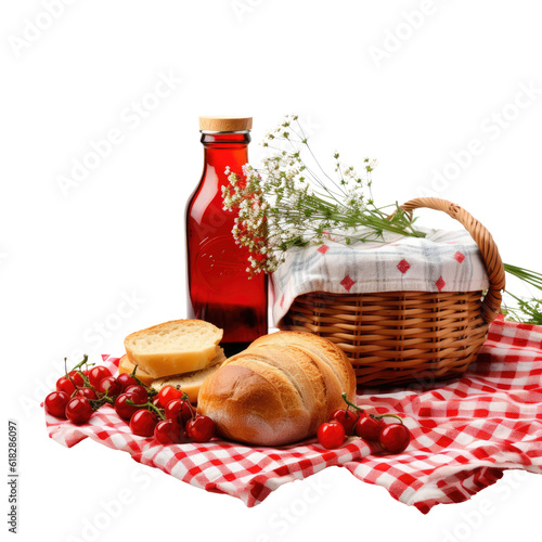 picnic still life isolated on a transparent background  generative ai