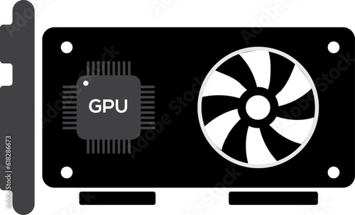 Vector illustration style is flat iconic symbols. Gpu Card icon. graphics processing unit icon vector