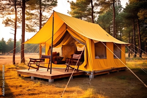 luxury retail camping tent mind training glamping AI Generated