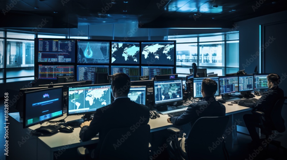 custom made wallpaper toronto digitalNetwork operations center with technicians monitoring network traffic, troubleshooting issues, and ensuring network performance