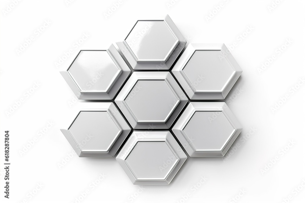 hexagon isolated on white background. Generated by AI. hexagon isolated on white background. Generated by AI.