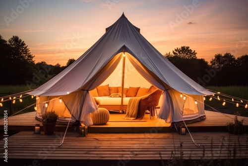 luxury retail glamping tent mind training camping AI Generated
