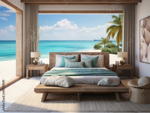 Mock up frame in bedroom Interior Marine Room , Mockups Design 3D, High-quality Mockups, Generative Ai © ACE STEEL D