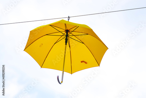 yellow umbrella on a white background